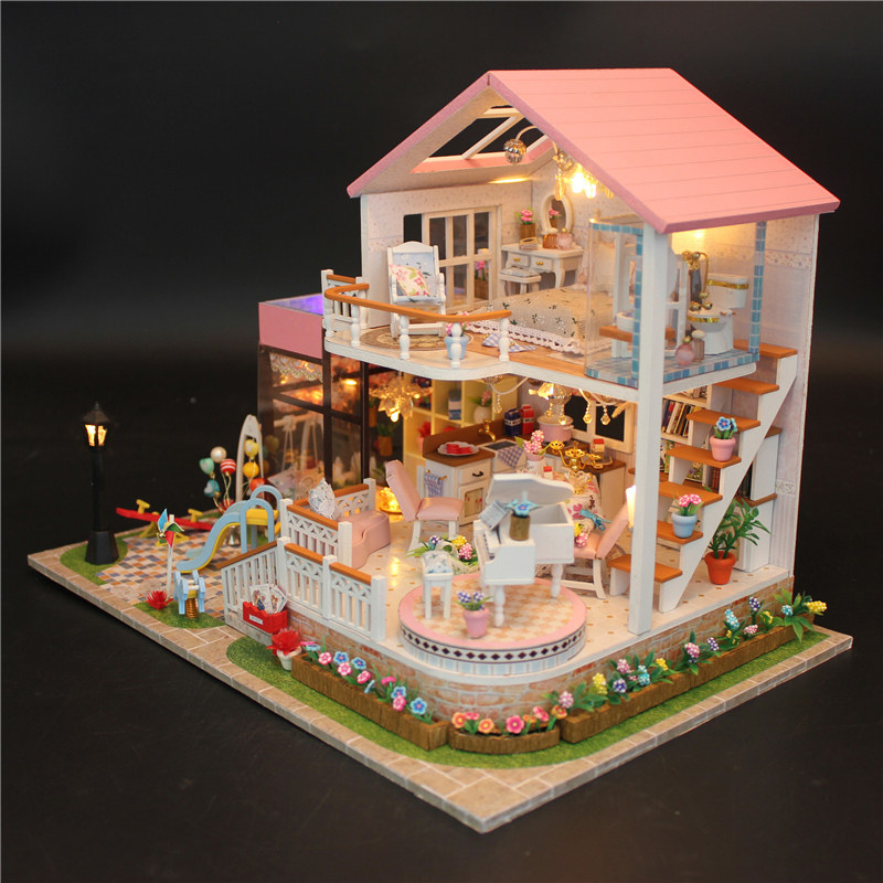 diy小屋甜言密语 手工拼装制作模型别墅公主木质玩具创意生日礼物
