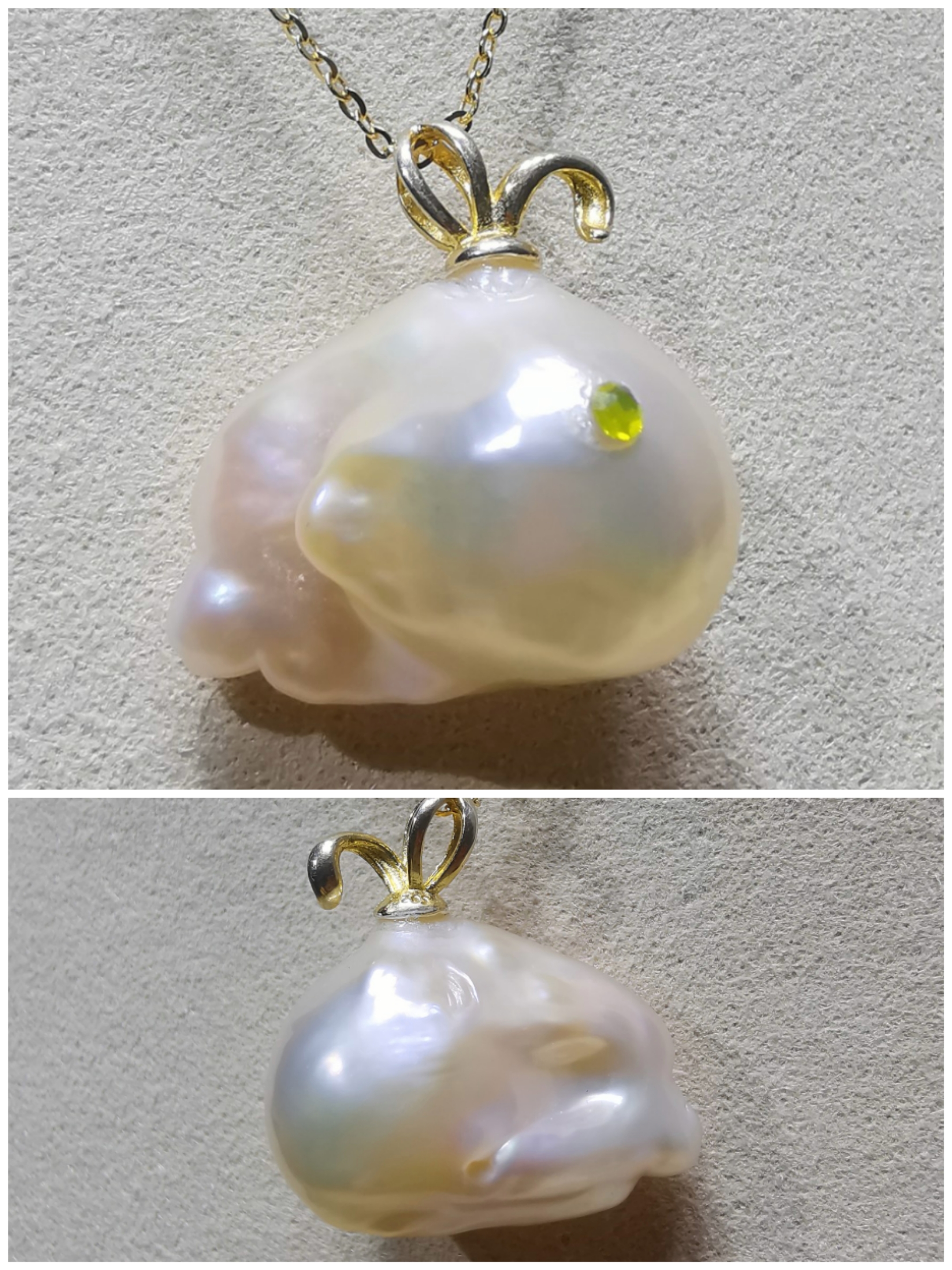 巴洛克珍珠原创设计阿飘吊坠创意天然定制鱼形颈饰