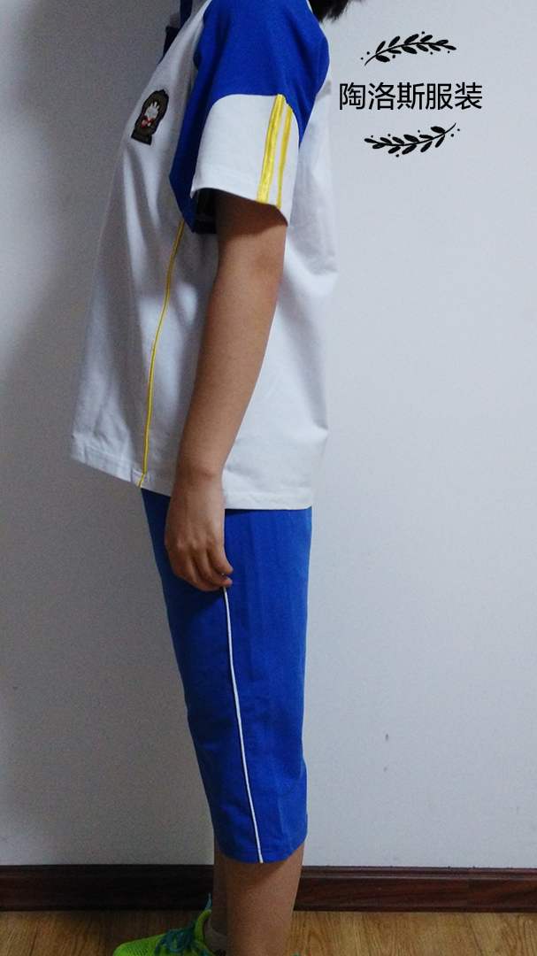 夏季校服哈尔滨市初中女生纯棉短袖vl套装学生工作服