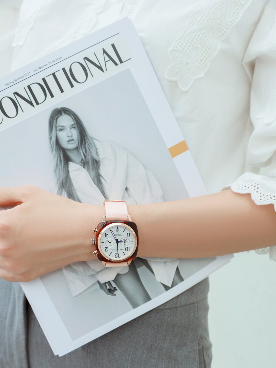 法国正品briston手表布里斯顿周冬雨同款手表男女方形计时防水表