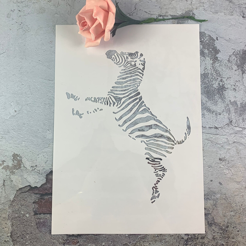 斑马系列创意动物卡通画涂鸦工具diy镂空画模广告牌