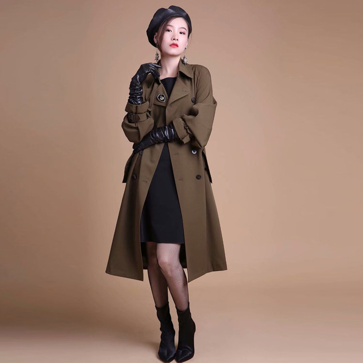 国内风衣中长附带双排代购哥弟2021女装正品风衣