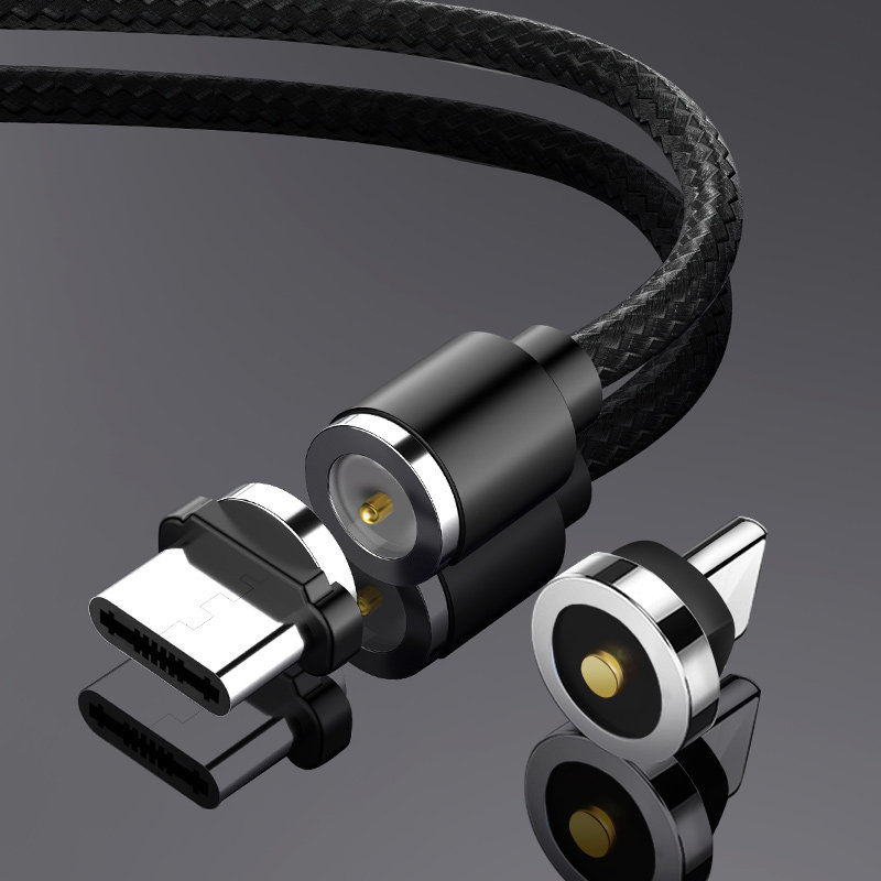 磁吸数据线三合一华为闪充苹果磁吸数据线充电器线磁性强磁吸头手机快