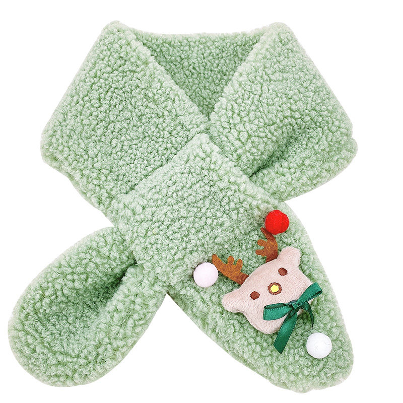 儿童围巾冬季圣诞节礼物圣诞围巾男童女童保暖围脖可爱卡通围巾冬