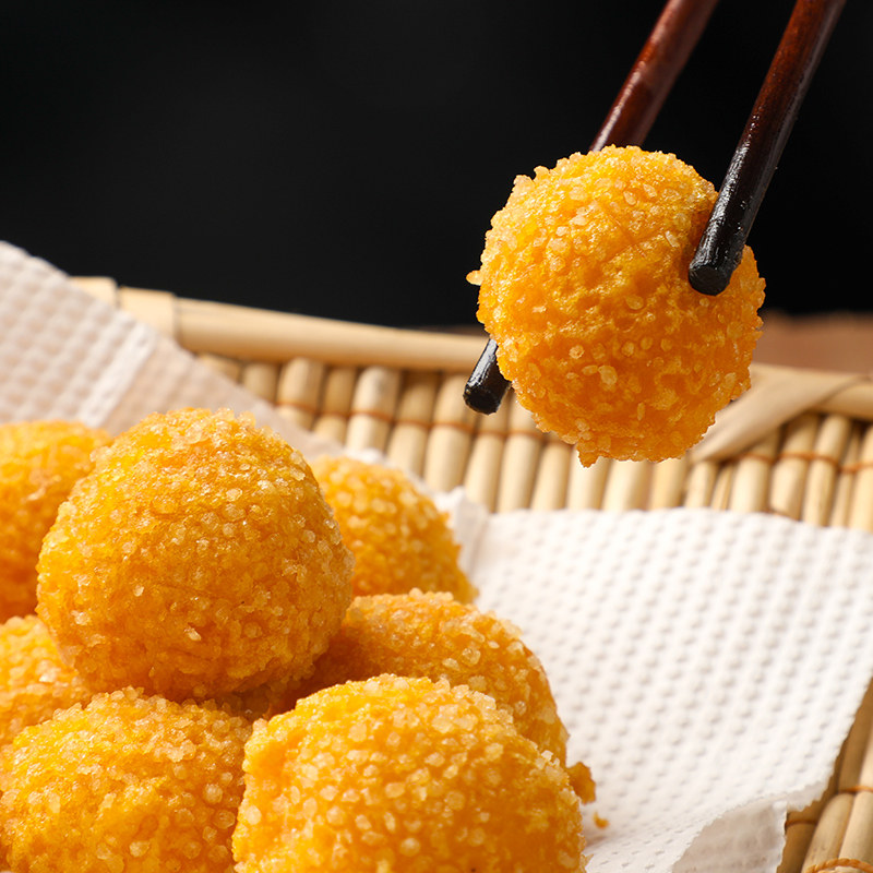 椰奶爆汁300g流心椰汁西米丸子奶茶甜品油炸传统中式糕点
