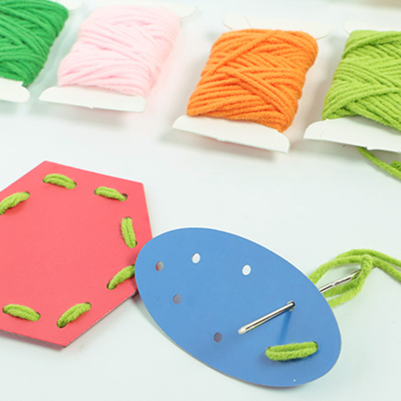 蒙氏教具日常生活基础练习毛线工作蒙台梭利缝补穿线早教教具