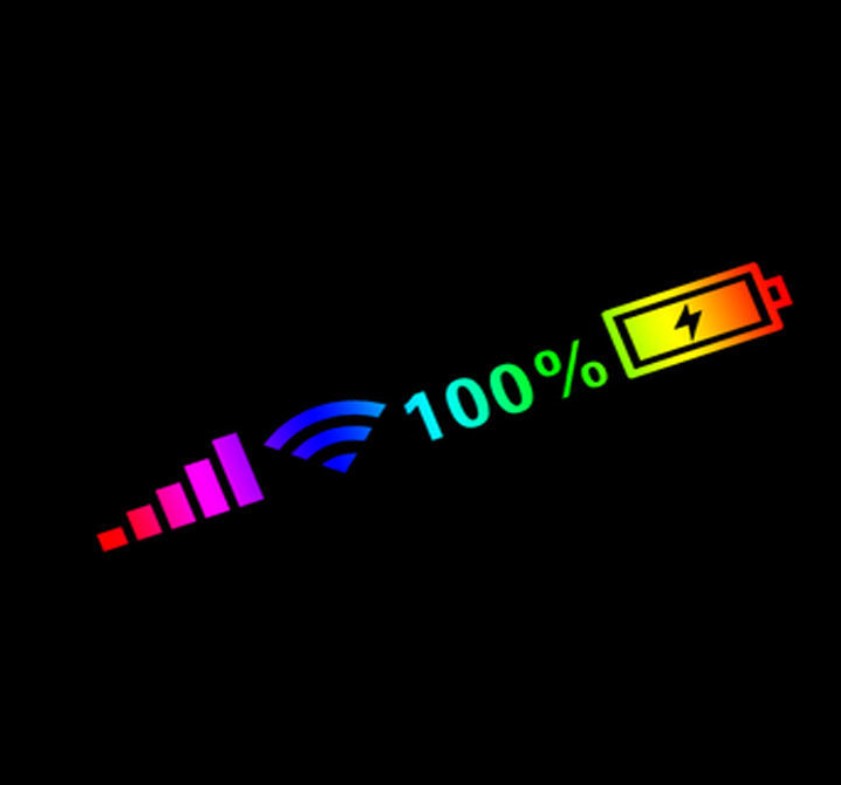 汽车贴纸后窗装饰贴前手机wifi信号电量标志汽车贴片