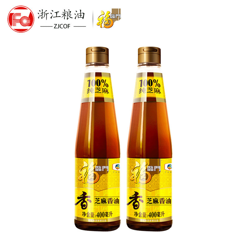 福临门芝麻油香油400ml瓶装压榨食用油调味品蘸料旗舰店香油