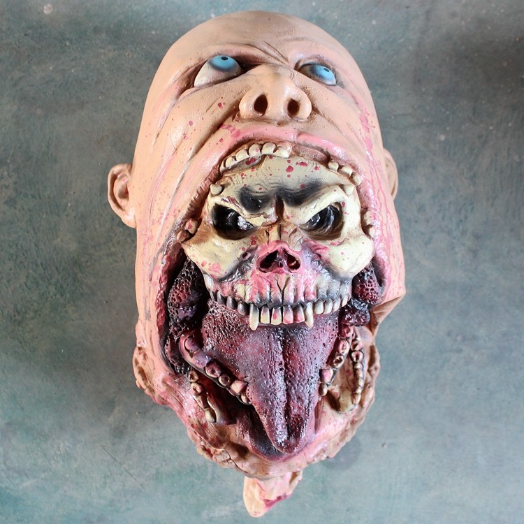 仿真人头鬼屋恐怖道具生化腐烂整蛊万圣节吊鬼创意