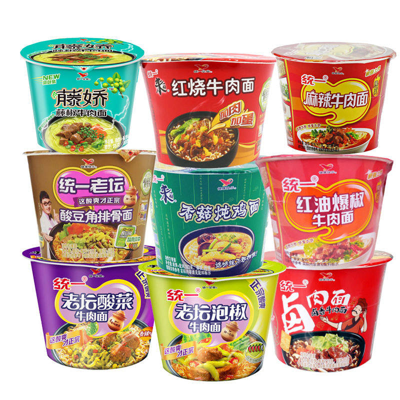 整箱统一一来一桶泡椒方便面藤椒桶装牛肉面老坛冲泡方便面