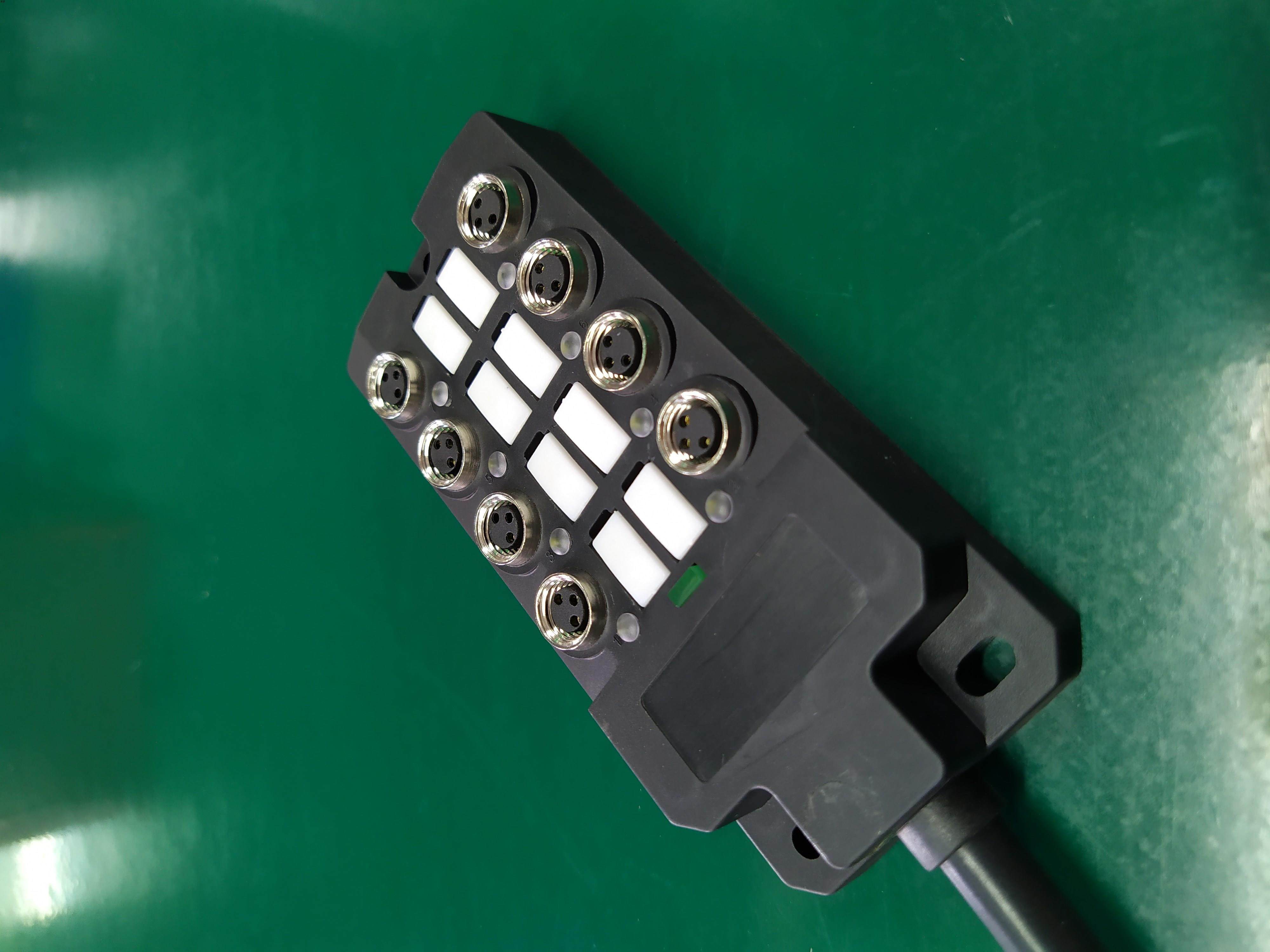 引线式m8传感器分线盒中央分配器分线模组npnpnp单双通道io模块