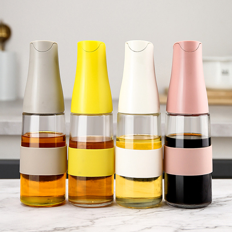 玻璃油壶家用油瓶大油油罐厨房重力自动开合油壶