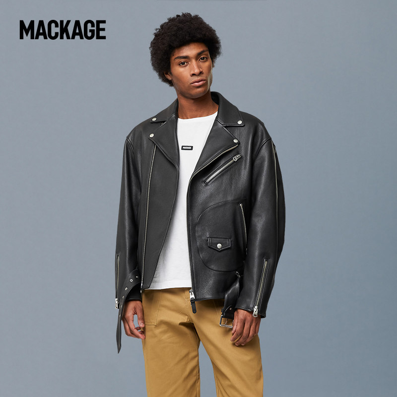 城市穿型系列mackage男士clement秋冬牛皮机车皮衣皮衣