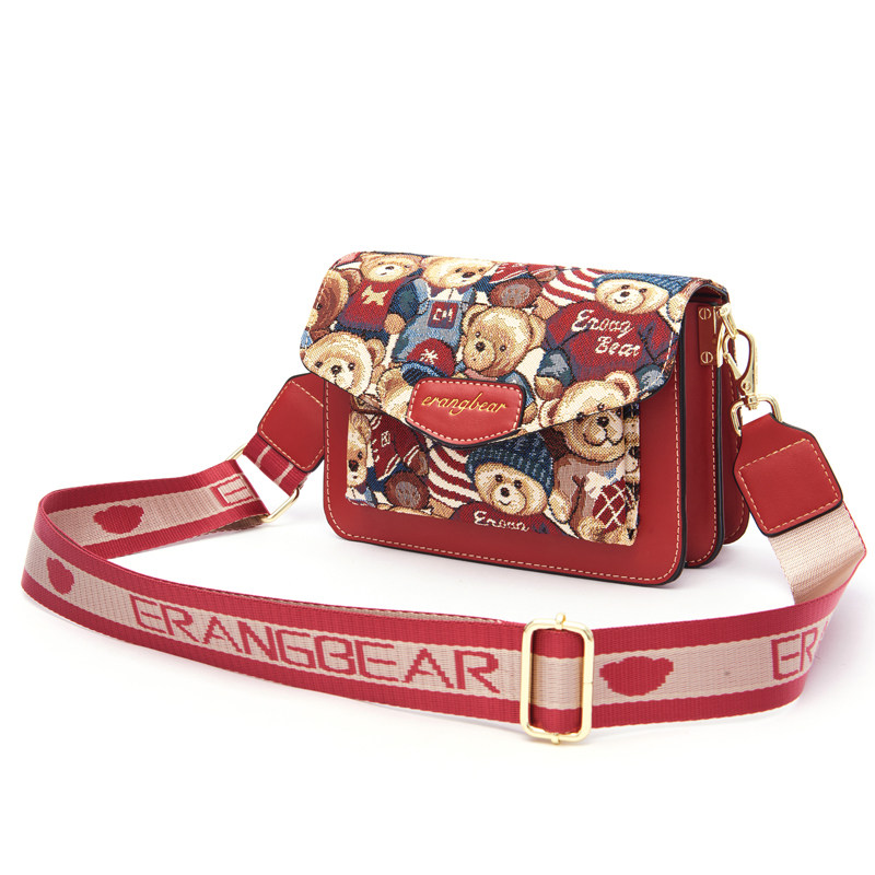 小熊依恋熊图案包正品单肩图案百搭2020时尚斜跨包夏季女士包袋