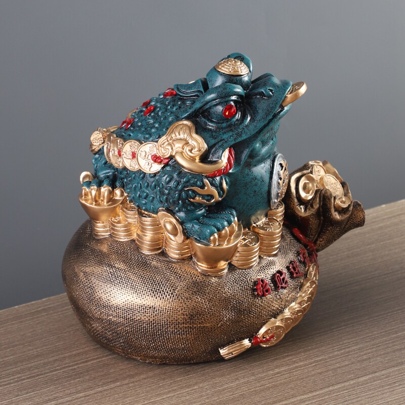 金蟾摆件大号招财蝉蜍工艺品摆设三足蛤蟆青蛙摆件