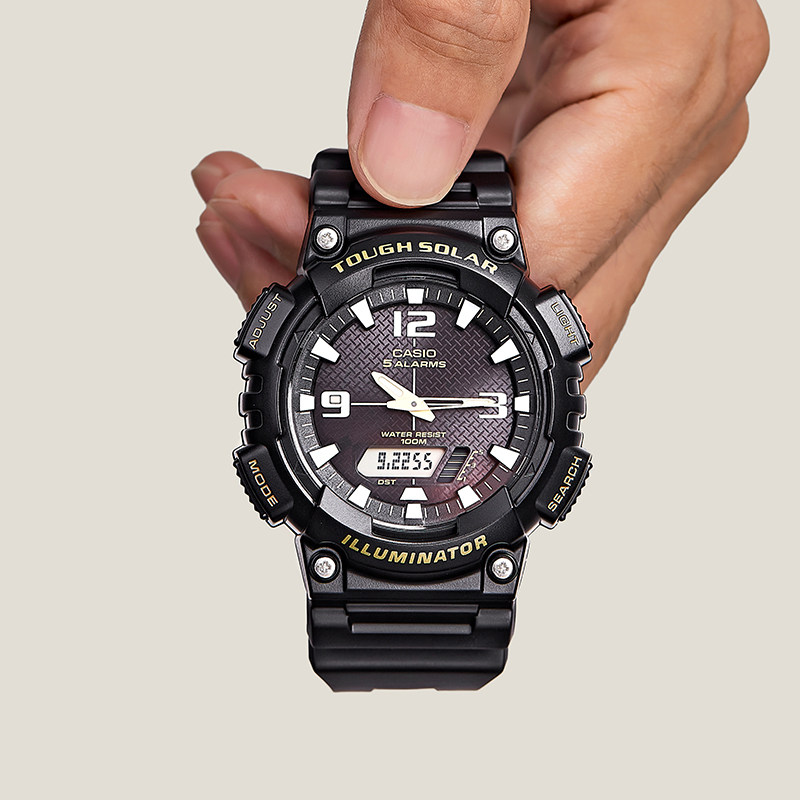 运动卡西欧太阳能手表黑武士防水电子表aq-s810海外直邮日韩腕表