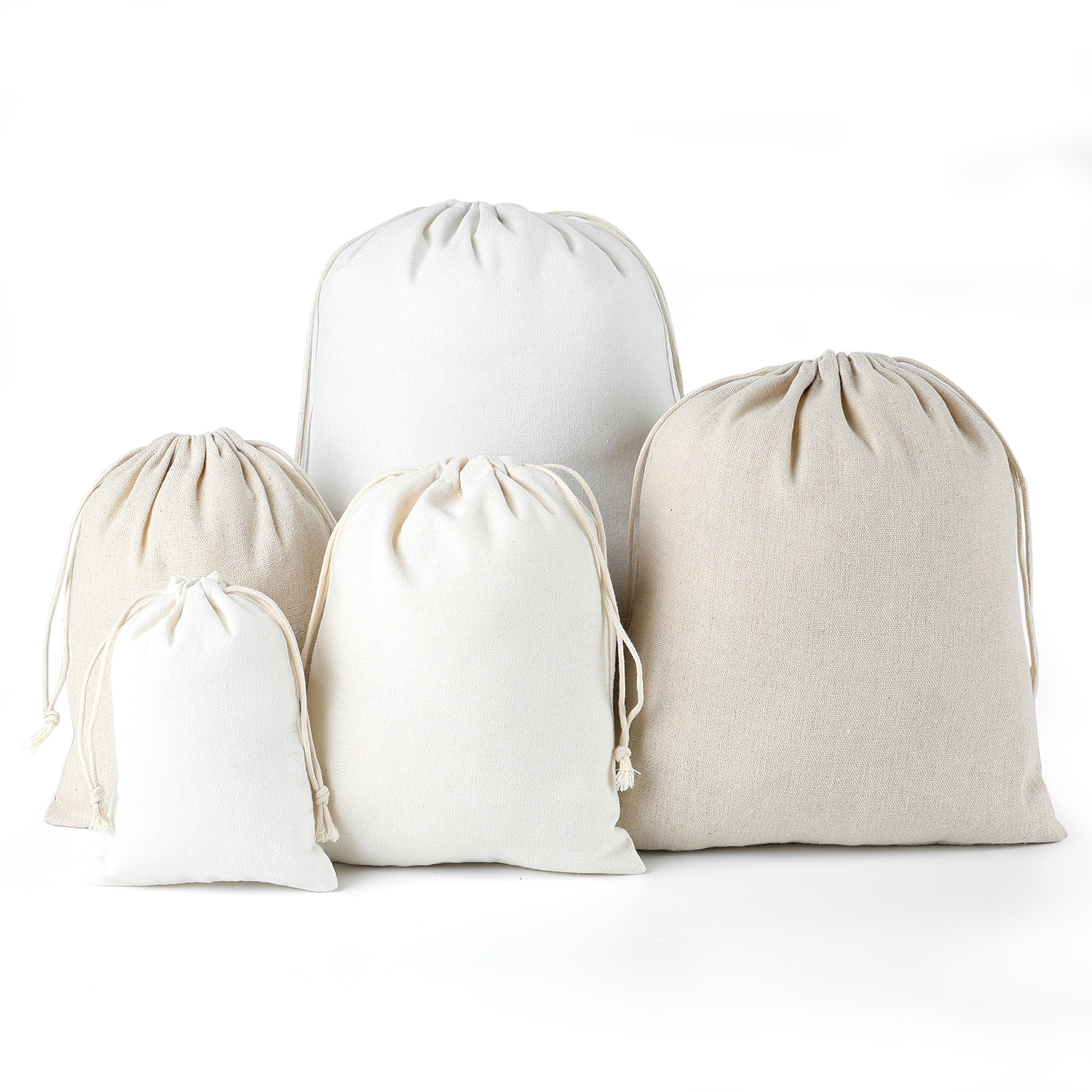 布袋白色袋束定制棉布米袋小布袋面粉口袋抽绳首饰袋