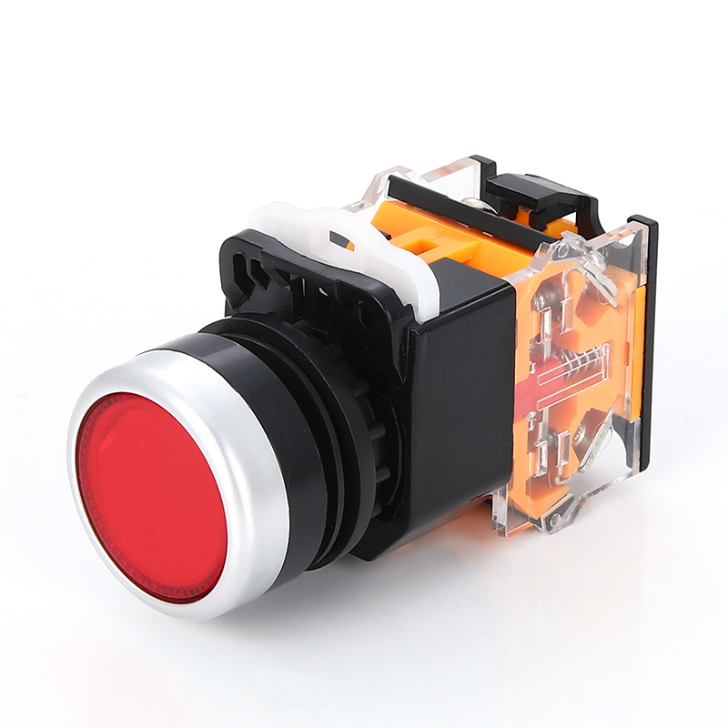 按钮开关la38a11bn复位zs自锁点动平圆形电源启动按钮