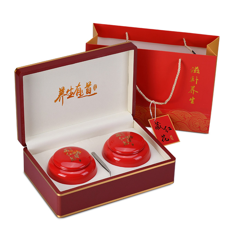 麦辞高档藏红花包装盒礼盒空盒5g10g装西红花陶瓷礼品盒