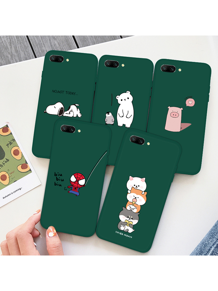 荣耀10青春版手机壳女硅胶最新华为荣耀10磨砂软壳带挂绳墨绿色荣耀v