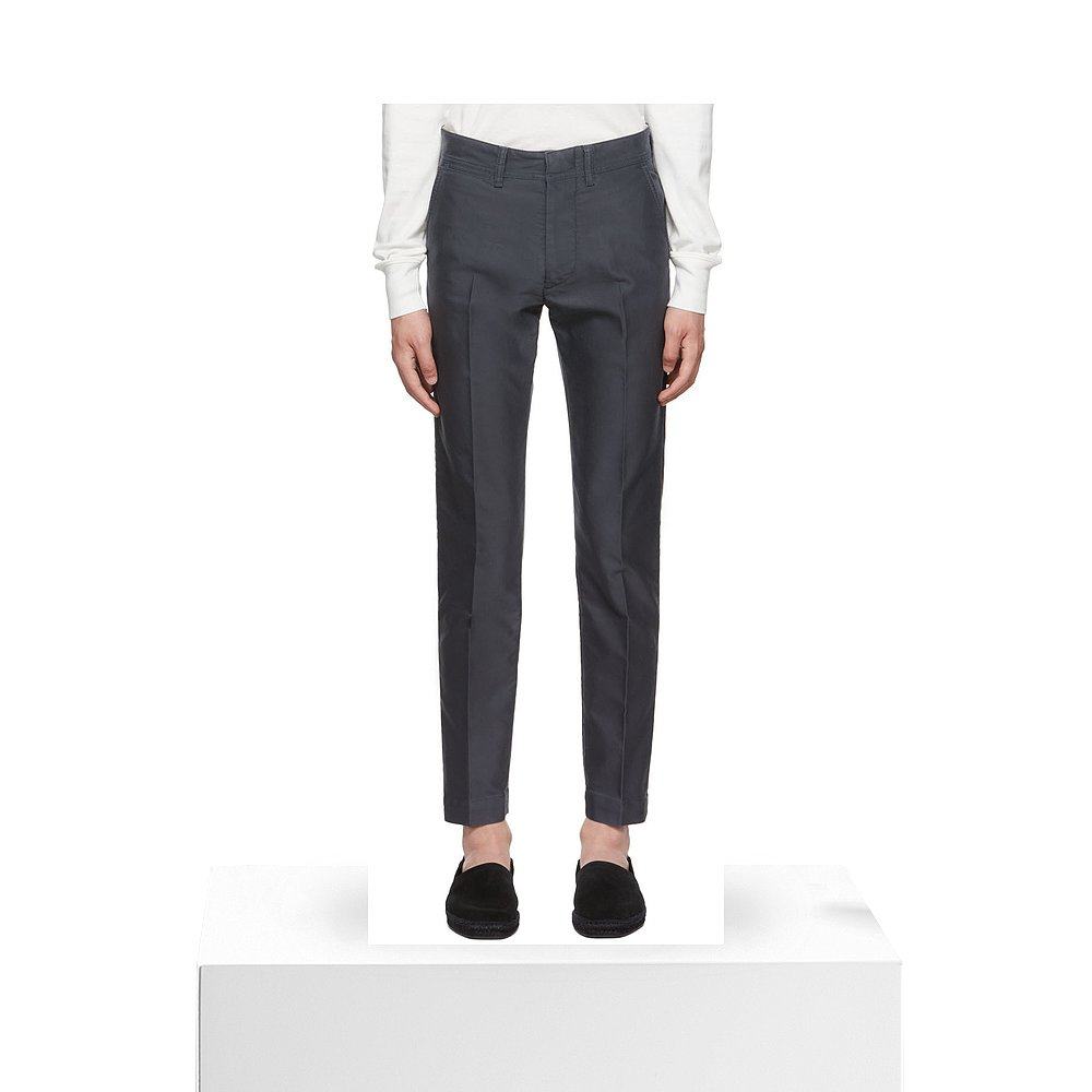 tomford香港直邮潮奢汤姆福特男士蓝色military休闲裤