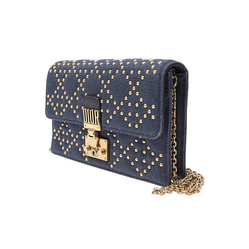 香港直邮dior迪奥女士牛皮金属锁扣藤格翻盖通用款女包