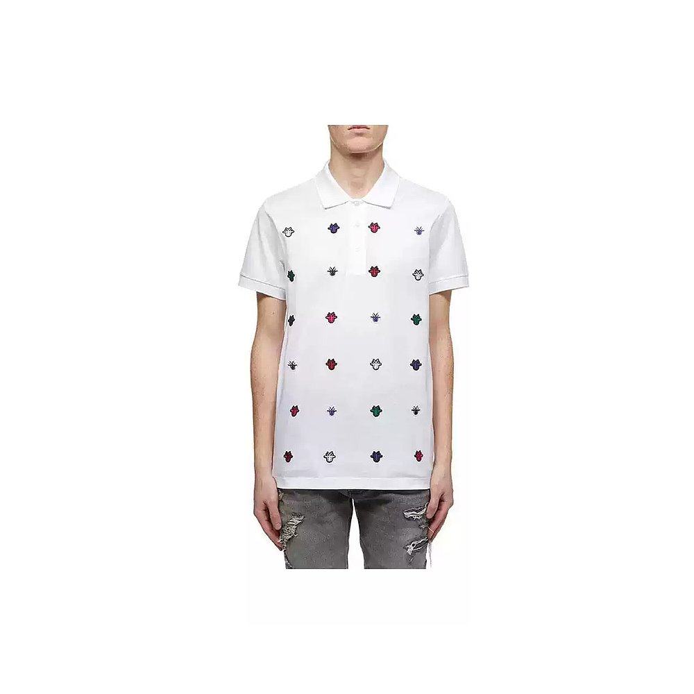 香港直邮dior男士白色棉小蜜蜂刺绣短袖polo733j819mpolo衫