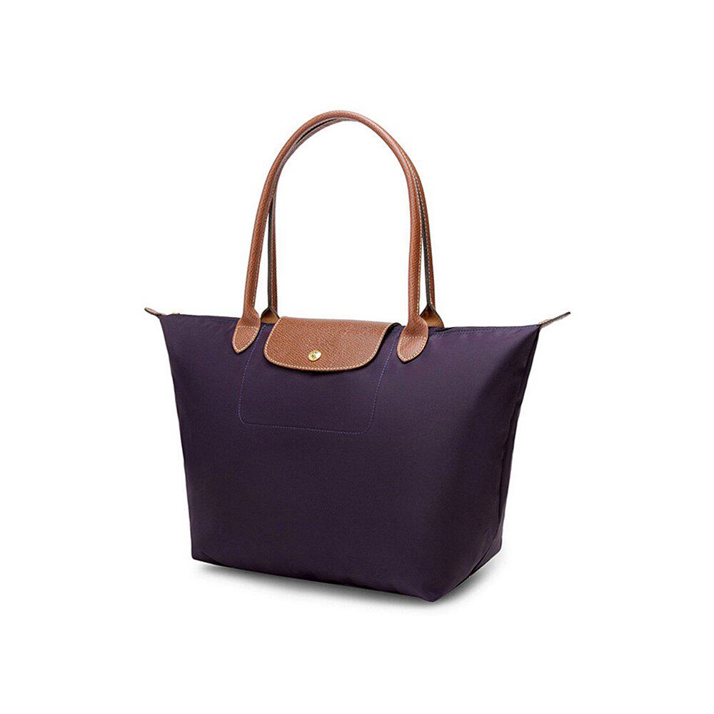 香港直邮longchamp珑骧女士浆果紫色尼龙长柄购物袋通用款女包