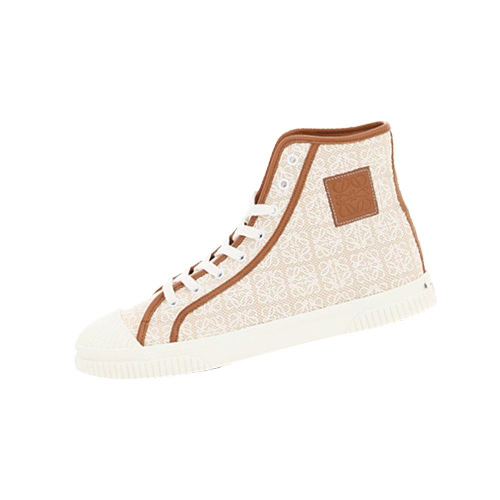 香港直邮loewe罗意威女士格纹帆布高帮运动鞋l815282x522163透气