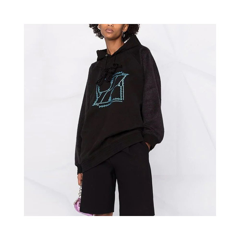 香港直邮we11done男士黑色卫衣帽衫wdth321506ubk卫衣