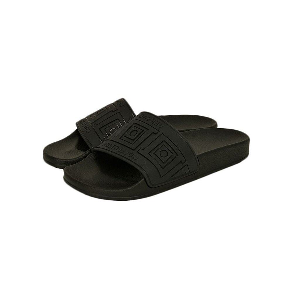 香港直邮versace范思哲黑色压纹一字拖鞋欧码35-41其他拖鞋