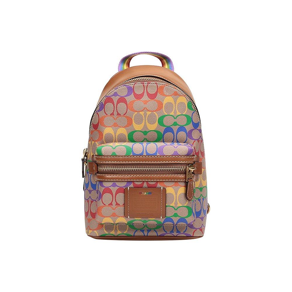 香港直邮coach蔻驰academy彩虹印花女士双肩背包双肩背包