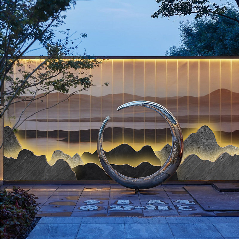 masar石材造型岩板山水定制背景墙高端新中式国风山瓷砖背景墙