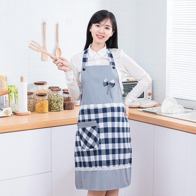 围裙夏季2021新款家用厨房防水防油工作服网红围裙