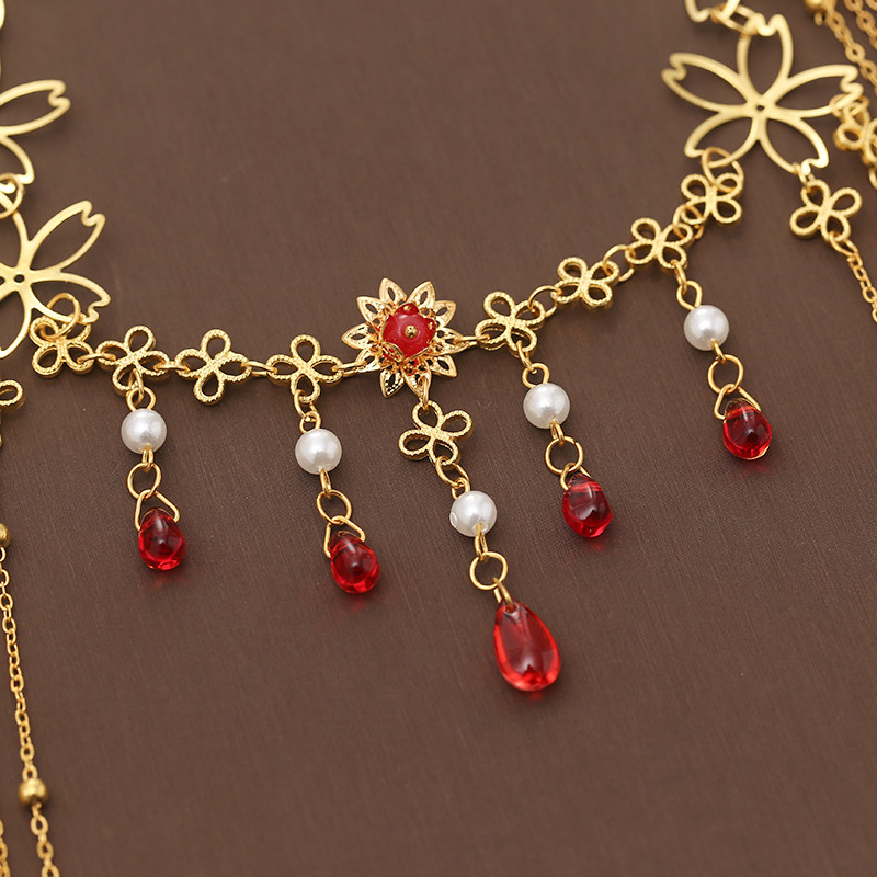 汉服配饰头饰古装手工古风流苏额饰前额新娘发饰