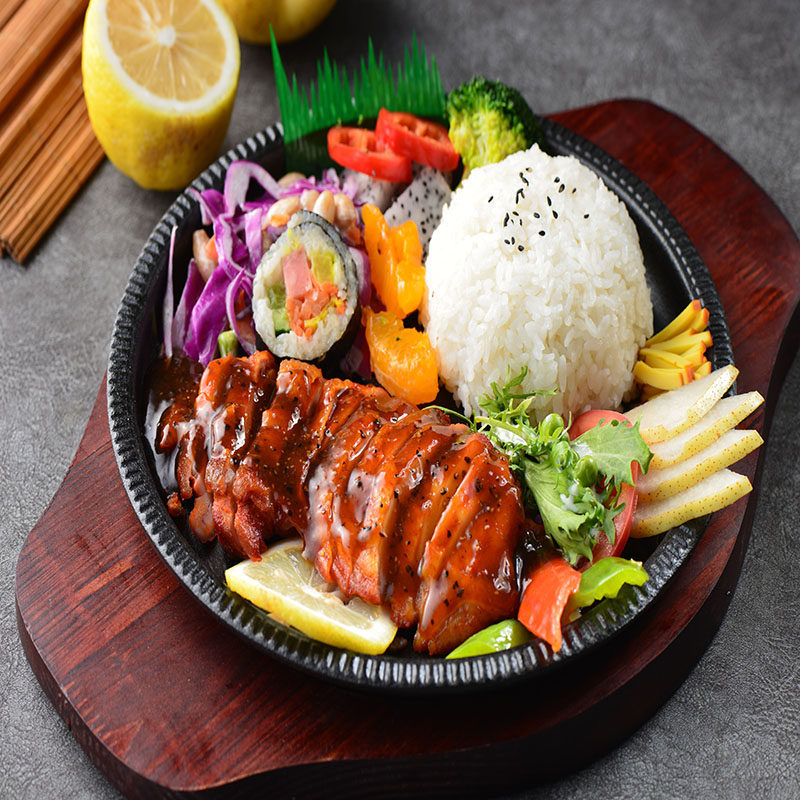 200g10快餐商用速食外卖便菜半成品方便菜椒鸡排冷冻速食菜