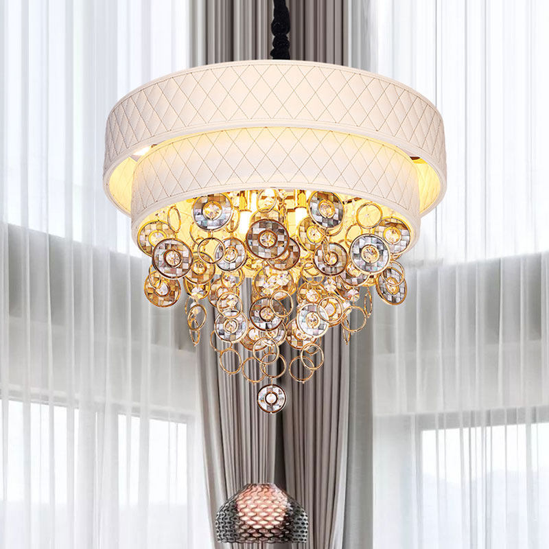 华艺灯饰轻奢高端别墅定制吊灯客厅卧室黑蝶贝埃及水晶后现代灯具