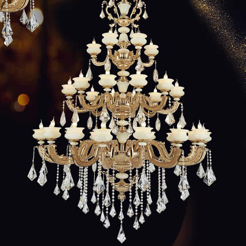 华艺欧式水晶吊灯客厅轻奢吊灯别墅简约创意卧室餐厅灯具