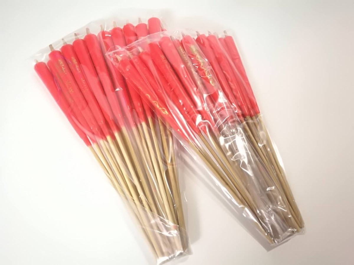 蜡烛用品潮汕拜神供佛香烛品红色金字竹脚小红香薰蜡烛
