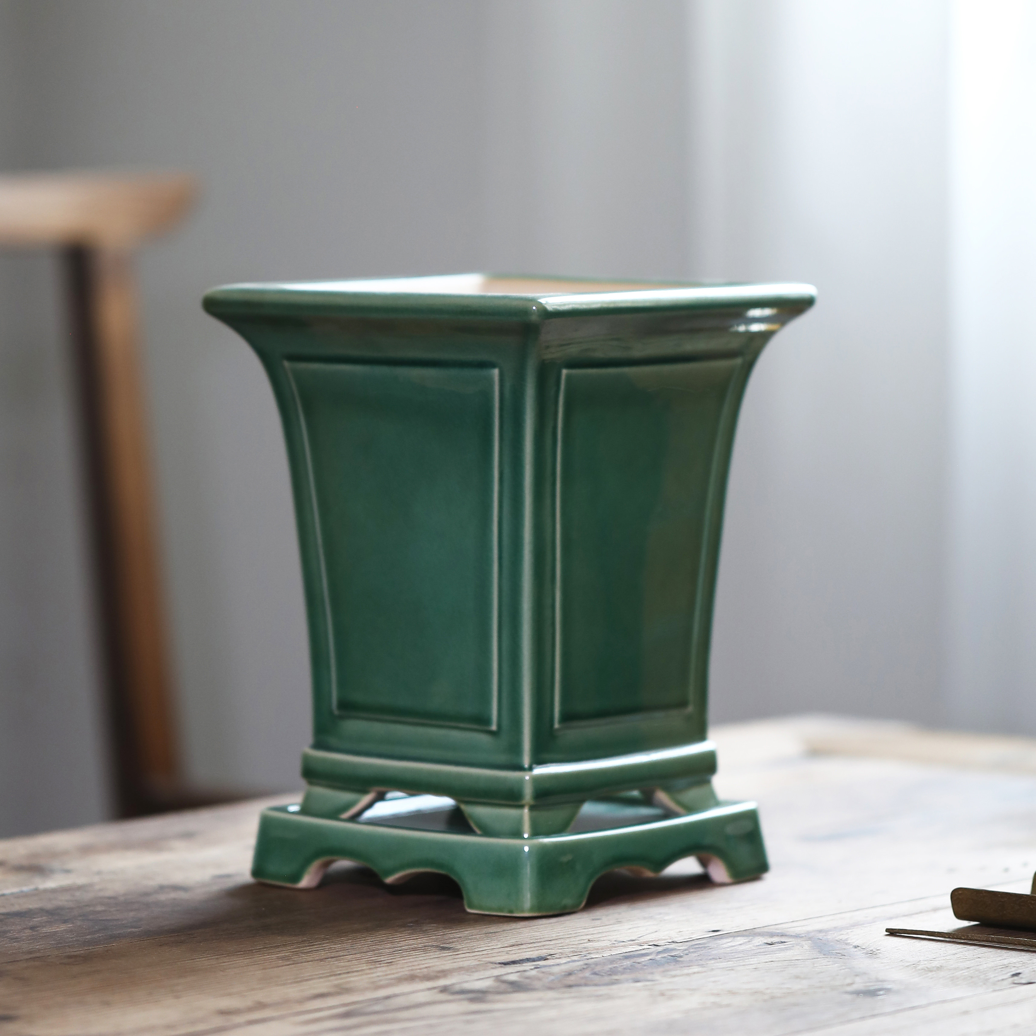 花盆紫砂正方形四方陶瓷兰花兰盆春兰建兰悬崖花盆