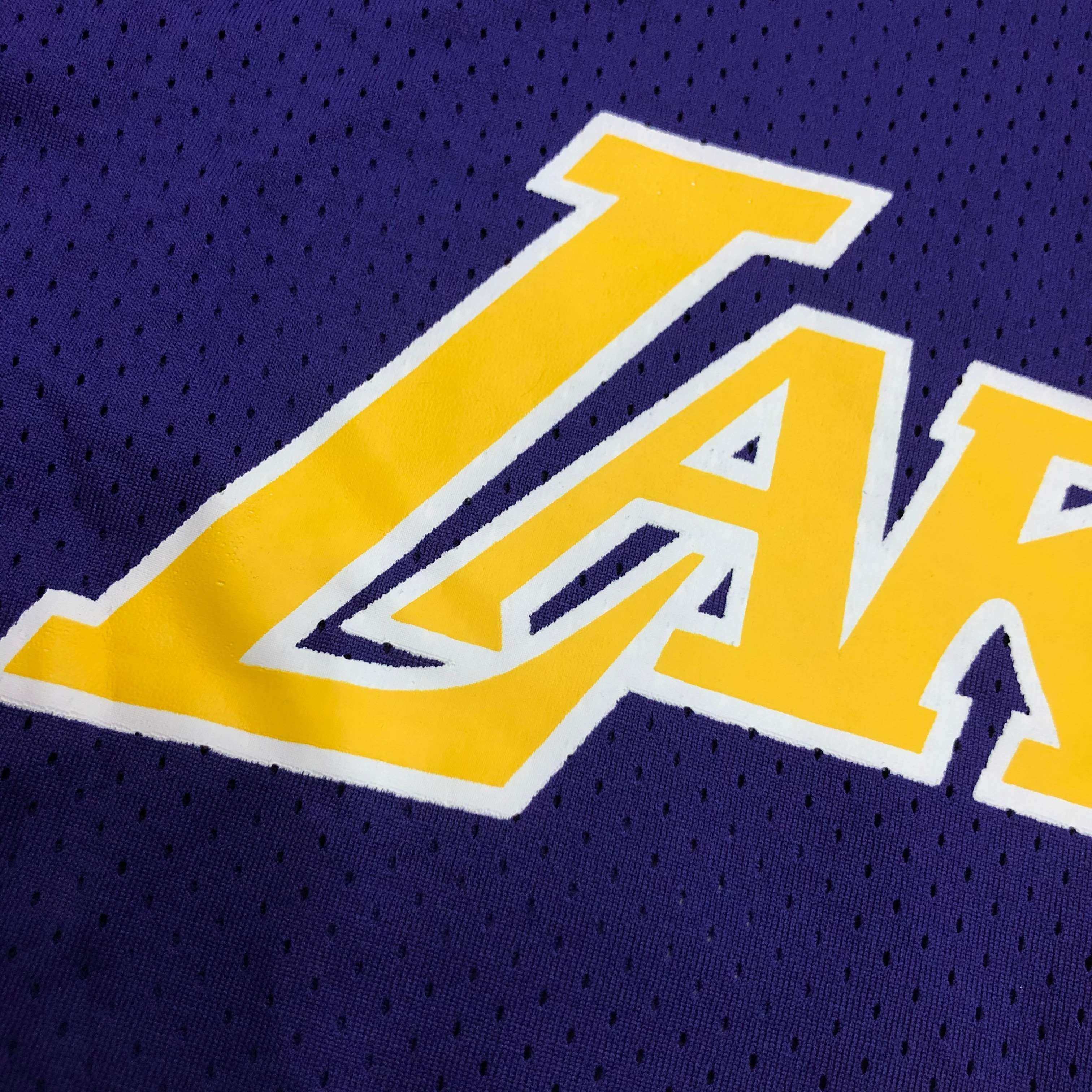 mitchellness湖人队紫色8号科比复古网眼短袖球衣篮球服