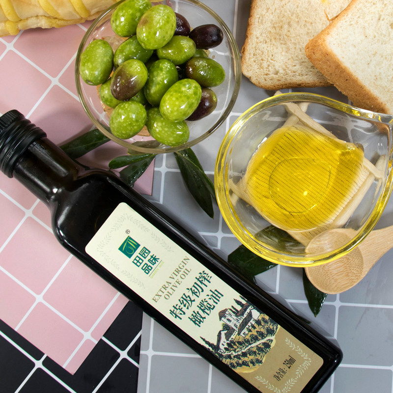 田园品味甘肃陇南武都特产绿色认证特级初榨橄榄油250ml6装包邮
