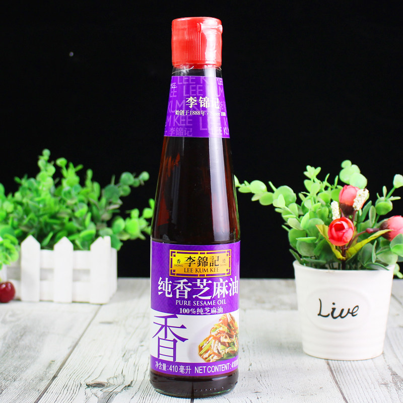 李锦记纯香芝麻油410ml2瓶正品家用大瓶拌面麻油香油