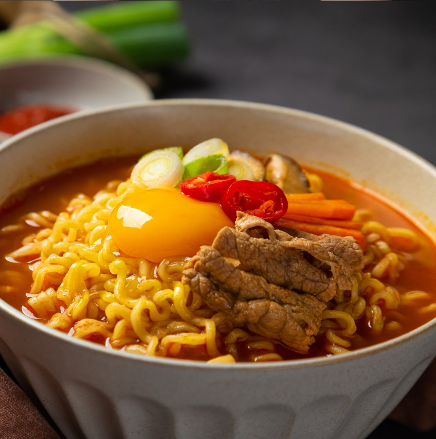 拉面韩国泡面金拉面韩式金硕进口防弹120g辣味冲泡方便面