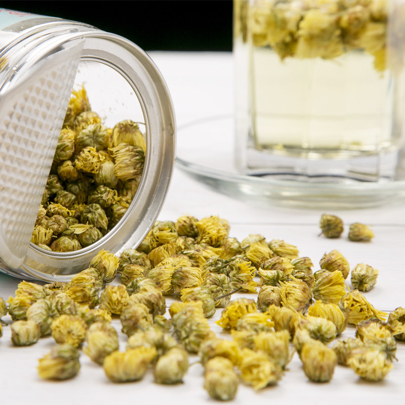 同仁堂菊花茶胎菊贡菊茶叶花草茶铁罐包装办公室饮品50g瓶装