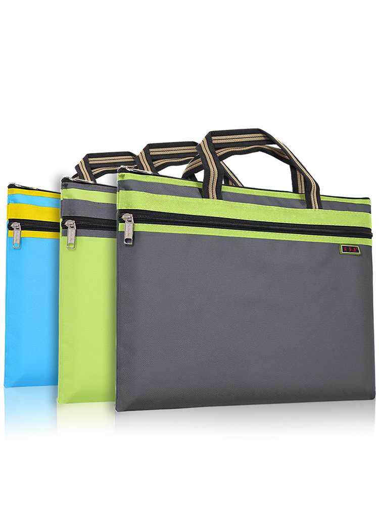 帆布新款资料袋拉链多层收纳防水会议公文袋加厚文件袋