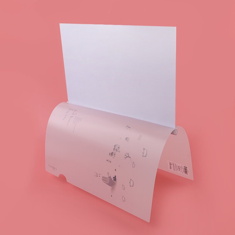 抽杆夹a4拉杆夹加厚水滴形小清新可爱卡通学生用卷子试卷夹书皮夹透明