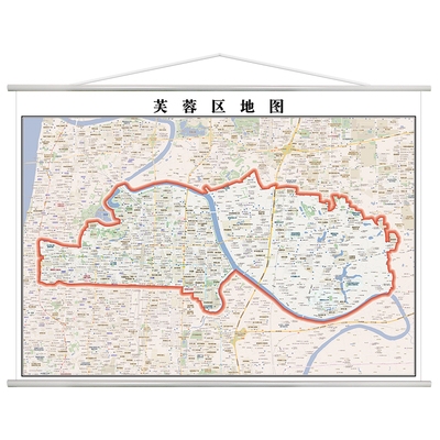 2020年长沙市芙蓉区地图全图交通行政家用现代装饰画