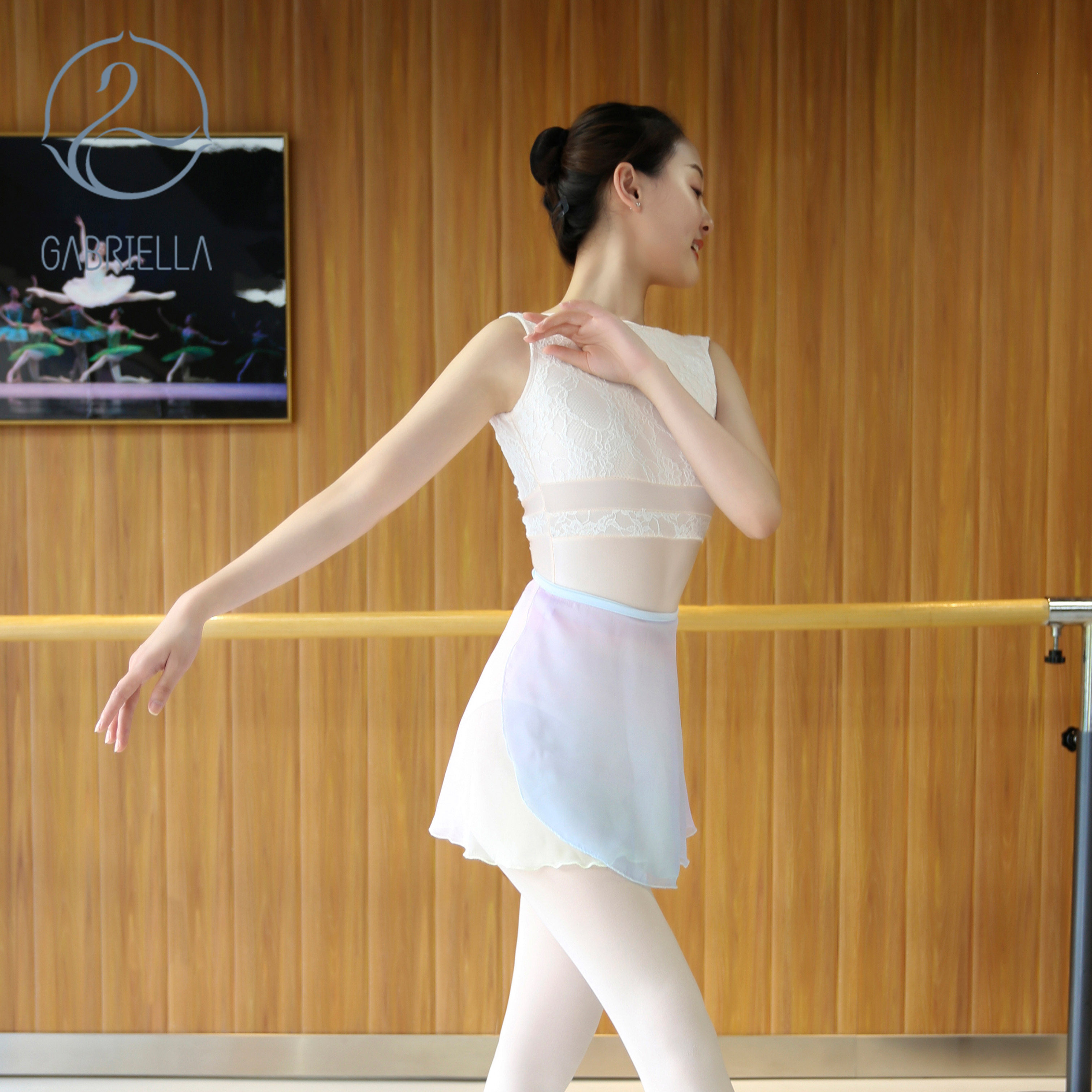 gabriella百伶棉花糖渐变排练成人芭蕾舞系带裙舞舞蹈芭蕾舞服