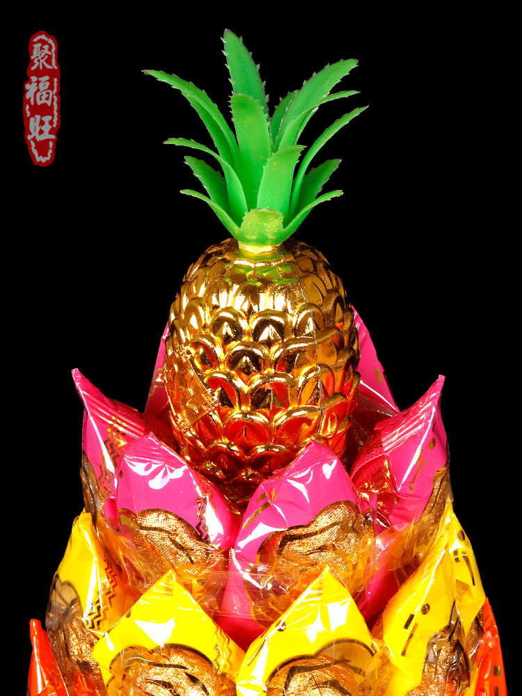 供奉7层彩莲莲花糖塔步步高升旺手工编织果盘传统糖果